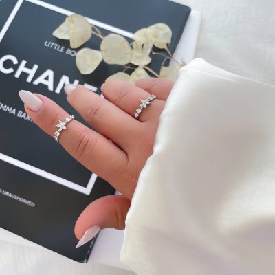 انگشتر جواهری گل یاس نگیندار
