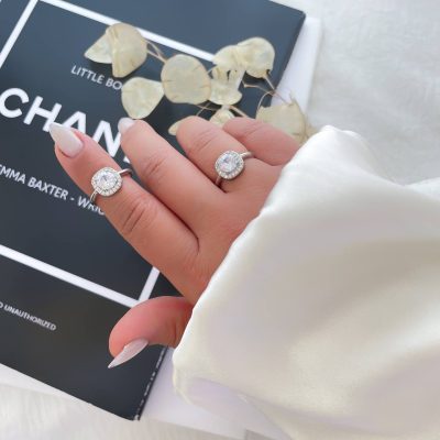 انگشتر جواهری سولیتر مربعی