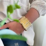 دستبند النگویی (بنگل) فشن آبکاری نقره طرح زارا 1