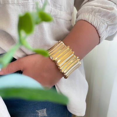 دستبند النگویی (بنگل) فشن آبکاری نقره طرح زارا 1