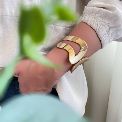 دستبند النگویی (بنگل) فشن آبکاری نقره طرح زارا 5