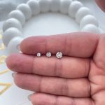 پیرسینگ گوش جواهری تک نگین استیل