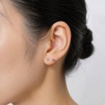پیرسینگ نعلی گوی و نگین استیل