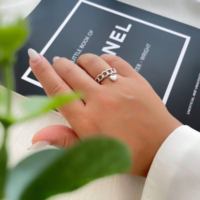 انگشتر کارتیر با آویز قلب ژوپینگ