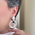 گوشواره میخی سکه ای تراشدار طرح زارا 14