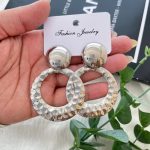 گوشواره میخی سکه ای تراشدار طرح زارا 14