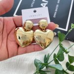 گوشواره میخی قلب آینه ای طرح زارا 10