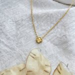 سرویس کامل ونکلیف طلایی گل ریز استیل (گردنبند تک گل)