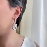 گوشواره کلیپسی آویز دو حلقه طرح طلا ژوپینگ