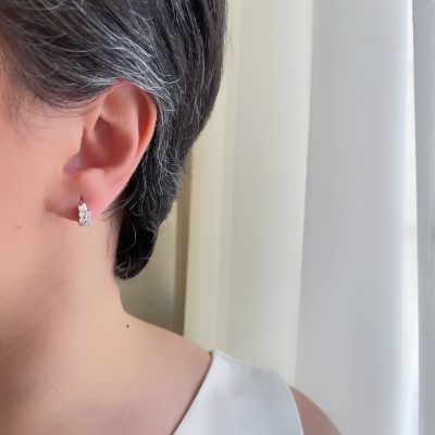 گوشواره حلقه ای تری نگین ژوپینگ