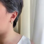 گوشواره کلیپسی دوبل آینه ای و نگین ژوپینگ