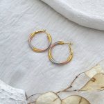 گوشواره حلقه ای پیچ سه رنگ ژوپینگ