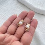 گوشواره حلقه ای گل مروارید ژوپینگ