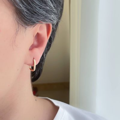 گوشواره آینه ای مربع مدیوم باریک ژوپینگ